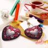 Christmas Ceramic Heart Pendant Decoration for Tree Hanging in Festive Season Valentine's Day Love Heart Prints