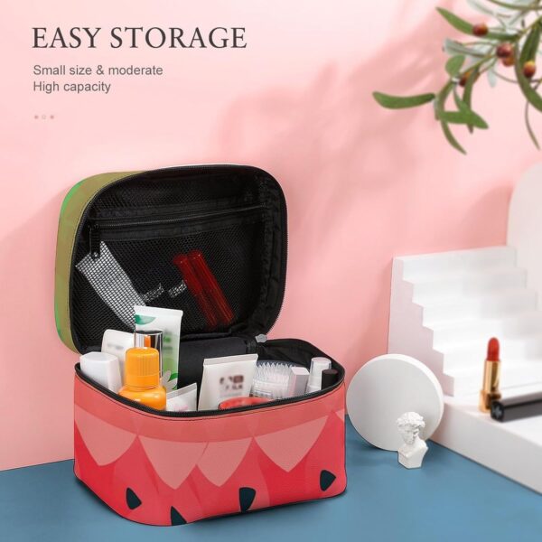 Gradient Watermelon Makeup Bag, Cosmetic Organizer Case Large Portable Capacity Make Up Bags Women Travel Toiletry Bags with Handle And Divider