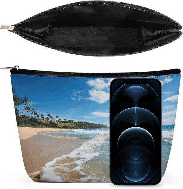 Makeup Bag for Women Cosmetic Bags Clear Sky Wave Beach Travel Toiletry Bag Cute Zipper Make Up Bags Large Capacity Makeup Case Organizer Portable Makeup Pouch for Travelling Gift