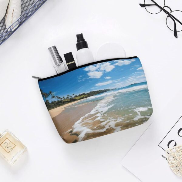 Makeup Bag for Women Cosmetic Bags Clear Sky Wave Beach Travel Toiletry Bag Cute Zipper Make Up Bags Large Capacity Makeup Case Organizer Portable Makeup Pouch for Travelling Gift