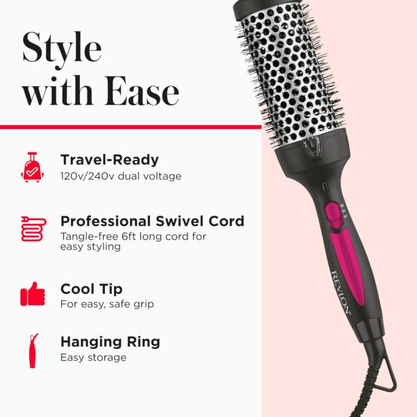 REVLON Perfect Match Hot Styler - Heated Blowout Brush to Style and Extend Blowouts, Hot Brush for Curls, Body, and Volume, Reduces Frizz and Boosts Shine