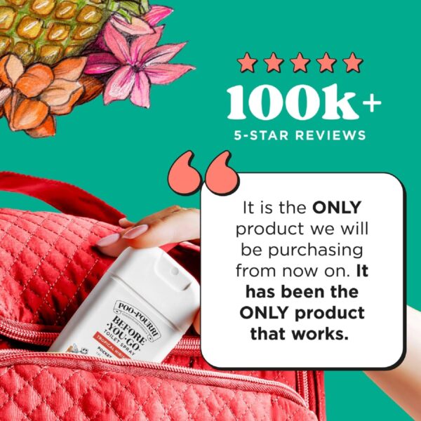 Poo-Pourri Tropical Hibiscus Pocket Before-You-Go Air & Toilet Spray - Instantly Trap Bathroom Odor - Plant Based Ingredients & Essential Oils - Travel Essentials, with Hibiscus Apricot & Citrus Scent