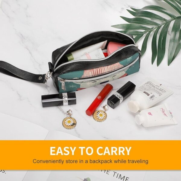 Bear Wearing Hat Pencil Case Large Capacity Leather Pencil Pouch with Zipper, Portable Small Makeup Bag, Office Supplies Organizer for Women Men