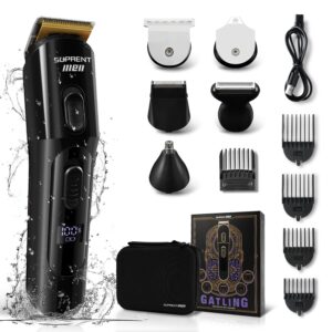 SUPRENT Hair Trimmer for Men- 16 Pieces Mens Grooming Kit with Electric Hair Trimmer, Mustache Body Face Mens Grooming Kit,IPX7 Waterproof, Premium Gift, Suitable for Hair, Nose and Ear