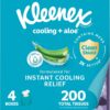 Kleenex Cooling + Aloe Facial Tissues, 4 Cube Boxes, 50 Tissues Per Box, 2-Ply