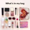 Linen Makeup Bag For Women, Waterproof Travel Cosmetic Organizer Lightweight Zipper Travel Toiletry Bag Organizer Abstract Heart Makeup Brushes Storage Bag