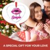 Scorpio Zodiac Birthday Pink Lips Christmas Ornament Glass Hanging Pendant Heart Crystal Christmas Trees Decoration