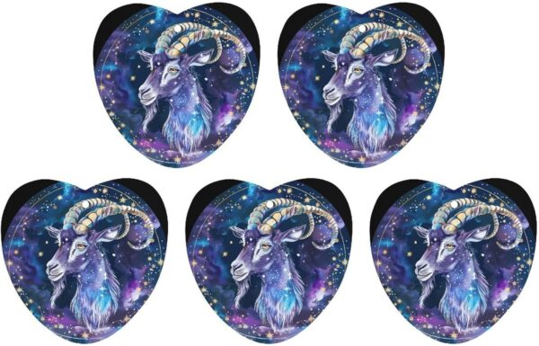 Zodiac Capricorn Sign Novelty Car Air Fresheners 5 Pcs Funny Printed Pendant Decoration Hanging Accessories 3×4 3.5×3.5 Inches
