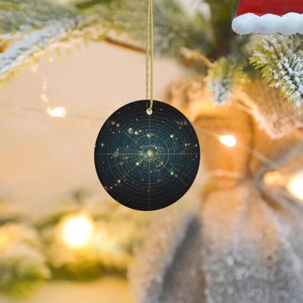 Christmas Ceramic Round Pendant Decoration for Shopping Malls Supermarkets Stores Homes Zodiac Constellation Space Prints