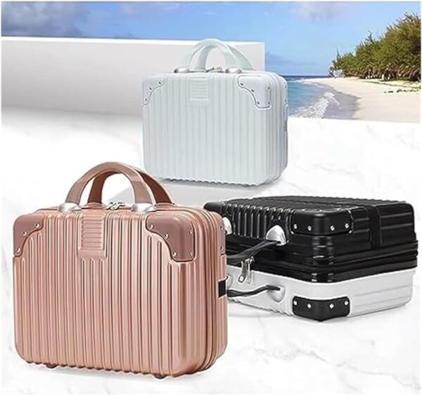 Makeup Train Case Portable Cosmetic Box, Combination Suitcase, Small Lockable Vanity Case, Large Capacity Hand Luggage, Medicine Safe Case(Orange,16in)