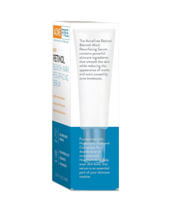 AcneFree Retinol Blemish Mark Resurfacing Serum with Hyaluronic Acid, and Niacinamide | Helps to Reduce the Appearance of Acne Marks | Redness Control | 1 Ounce