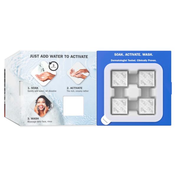 Olay Cleansing Melts + Hyaluronic Face Cleanser, 64 ct. total (2 x 32 ct.), Water-Activated Face Wash to Clean, Tone, and Refresh, Fragrance-Free