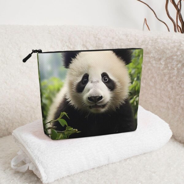 Linen Makeup Bag For Women, Waterproof Travel Cosmetic Organizer Lightweight Zipper Travel Toiletry Bag Organizer Cute Animal Bear Makeup Brushes Storage Bag