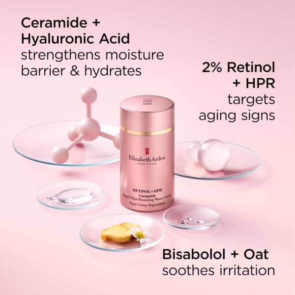 Elizabeth Arden Retinol Serum Wrinkle Filler + HPR Next Generation Retinoid, Ceramide, and Peptide Rapid Skin Renewing Water Day and Night Cream for Face and Neck
