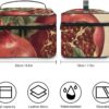 Berries of Pomegranate Makeup Bag, Cosmetic Organizer Case Large Portable Capacity Make Up Bags Women Travel Toiletry Bags with Handle And Divider