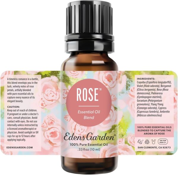 71rTClIHgZL._AC_SL1500_.jpg Edens Garden Rose Essential Oil Blend – 100% Pure Therapeutic Grade, Aromatherapy, Relaxation, Skin Therapy, Clean Perfume & Fragrance Alternative, Floral Aroma for Diffusers & DIY 10 ml (.33 fl oz)