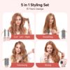 5 in 1 Hair Styler - Professional High Speed Hot Air Styler, Frizz-Free Hair Dryer Brush, No Heat Damage Air Styler Wrap - Hair Dryer, Curl, Volumize, Straighten,Gifts for Women, Travel