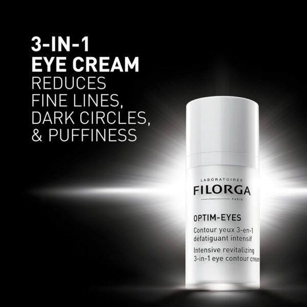 Filorga Optim-Eyes Eye Cream, Revitalizing 3-in-1 Skin Treatment for Rapid Reduction of Dark Circles, Wrinkles & Puffiness Around the Eyes, 0.5 fl. oz.