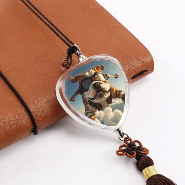 Sporty Bulldog Animal Car Pendant Crystal Car Rearview Mirror Charms Hanging Ornaments Love
