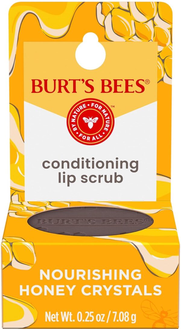 Burt's Bees Conditioning Honey Lip Scrub, Exfoliates & Conditions Dry Lips, with Honey Crystals, Use with Overnight Intense Treatment, Natural Origin Care, 0.25 oz.
