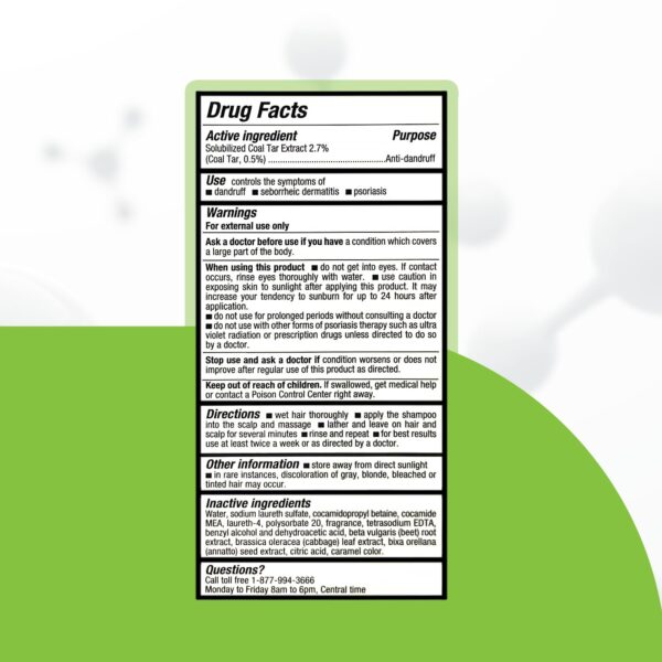 Medicasp Coal Tar Anti-Dandruff Shampoo, Alleviates Symptoms from 1st Wash, Treats Psoriasis, Seborrheic Dermatitis & Itchy Dry Scalp, Fights the Root Cause of Dandruff, Flakes Shampoo, 6 fl oz