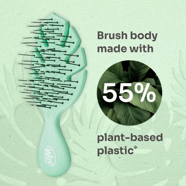 Wet Brush Go Green Mini Detangler, Green - Detangling Travel Hair Brush - Ultra-Soft IntelliFlex Bristles Glide Through Tangles & Gently Loosens Knots While Minimizing Pain, Split Ends & Breakage