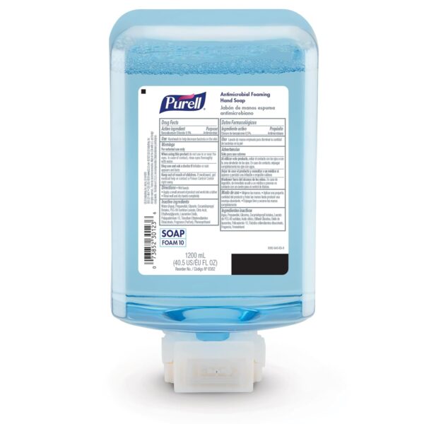 PURELL Antimicrobial Foaming Hand Soap, Light Fragrance, 1200 mL Refill for PURELL ES10 Automatic Soap Dispenser (Pack of 2) – 8382-02