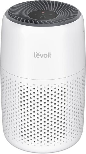 LEVOIT Air Purifiers for Bedroom Home, 3-in-1 Filter Cleaner with Fragrance Sponge for Better Sleep, Filters Smoke, Allergies, Pet Dander, Odor, Dust, Office, Desktop, Portable, Core Mini-P, White