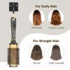 Round Hair Brush for Blow Drying, Aluminium Curly Hair Brush, Hairbrushes for Women Professional Curling, Straightening, Add Volume and Shine (1.7 inch Barrel, 2.5 inch with Bristles)