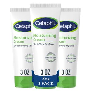 Cetaphil Face & Body Moisturizer, Hydrating Moisturizing Cream for Dry to Very Dry, Sensitive Skin, NEW 3 oz Pack of 3, Fragrance Free, Non-Comedogenic, Non-Greasy
