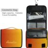 Sinestour Orange Gradient Custom Name Hanging Toiletry Bag Personalized Makeup Cosmetic Bag Travel Toiletry Organizer Large Capacity Cosmetic Case for Toiletries Shaving Brush Storage