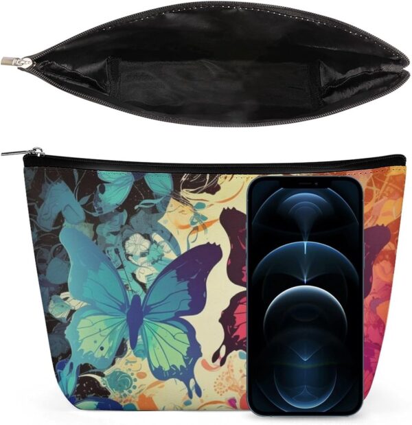 Toiletry Bag for Women Colorful Butterfly Pattern Cosmetic Bag Portable Capacity Travel Makeup Bags with Zipper Lightweight Cute Beauty Makeup Organizer for Traveling, Accessories, Essentials
