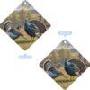 A Pair of Wild Turkeys Car Air Freshener Hanging, Long Lasting Scented Car Aromatherapy Tablets, Rhombus Fragrance Scented Cards for Vehicles, Bedroom, Wardrobe White-style