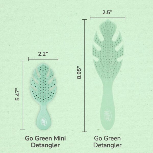 Wet Brush Go Green Mini Detangler, Green - Detangling Travel Hair Brush - Ultra-Soft IntelliFlex Bristles Glide Through Tangles & Gently Loosens Knots While Minimizing Pain, Split Ends & Breakage