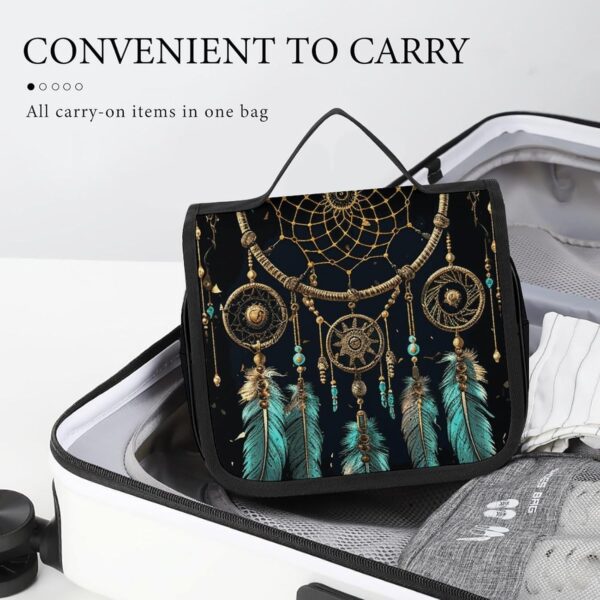 Hanging Toiletry Bag for Women Men Portable Waterproof Makeup Bag Organizer Dark Dream Catcher Travel Toiletry Bag