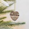 Christmas Ceramic Heart Pendant Decoration for Tree Hanging in Festive Season Native American Beliefs Prints