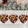 Christmas Ceramic Heart Pendant Decoration for Tree Hanging in Festive Season Games dice Set Prints
