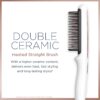 Conair Double Ceramic Straightening Brush, Heated Straightening Brush for Smooth Shiny Hair, V-Shaped Heat Bristles for Closer Contact