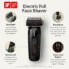 MANSCAPED® The Chairman™ PRO Men’s Electric Foil Face Shaver - Two Interchangeable Blade Heads, SkinSafe® Four-Blade Foil & Stubble Trimmer, USB-C Wireless Compatible Charging, Gentle on Neck