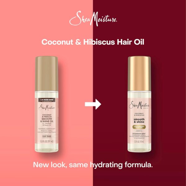 SheaMoisture Coconut & Hibiscus Smooth & Shine Oil Coconut & Hibiscus Softens and Hydrates Hair With Manketti and Coconut Oil For a Lightweight Texture 3.3fl oz