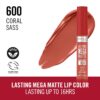 Rimmel London Lasting Mega Matte Liquid Lipstick, Long-Lasting, Hydrating, Vegan Formula - 600 - Coral Sass, 0.25oz