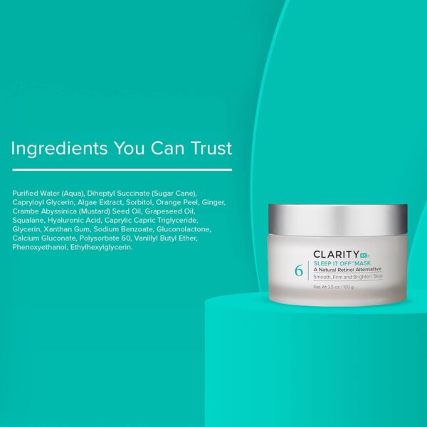 ClarityRx Sleep It Off Natural Retinol Alternative Overnight Treatment, Anti-Aging Face Mask, Natural Plant-Based Leave-On Moisturizer, Minimizes Dark Spots, Fine Lines & Wrinkles (3.5 oz)