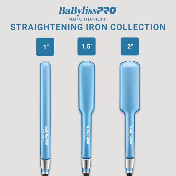 BabylissPRO Nano Titanium Ultra-Sleek Hair Straightener, Flat Iron for All Hair Types