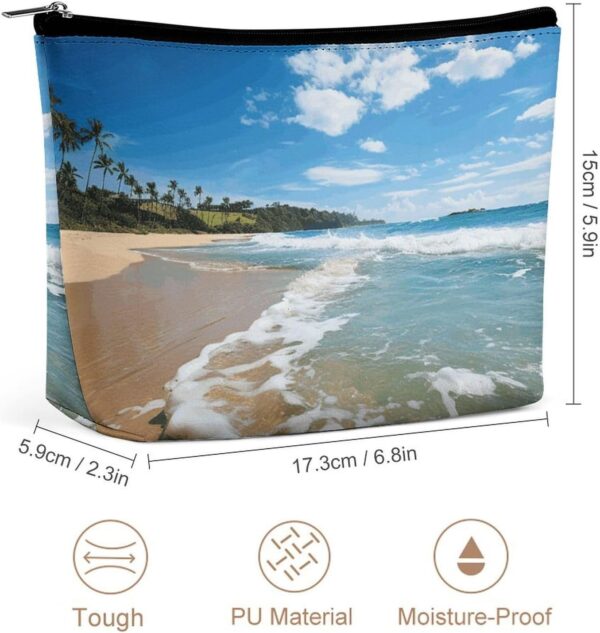 Makeup Bag for Women Cosmetic Bags Clear Sky Wave Beach Travel Toiletry Bag Cute Zipper Make Up Bags Large Capacity Makeup Case Organizer Portable Makeup Pouch for Travelling Gift