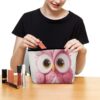 Makeup Bag for Women Cosmetic Bags Owl Travel Toiletry Bag Cute Zipper Make Up Bags Large Capacity Make Up Case Organizer Portable Makeup Pouch for Travelling Gift