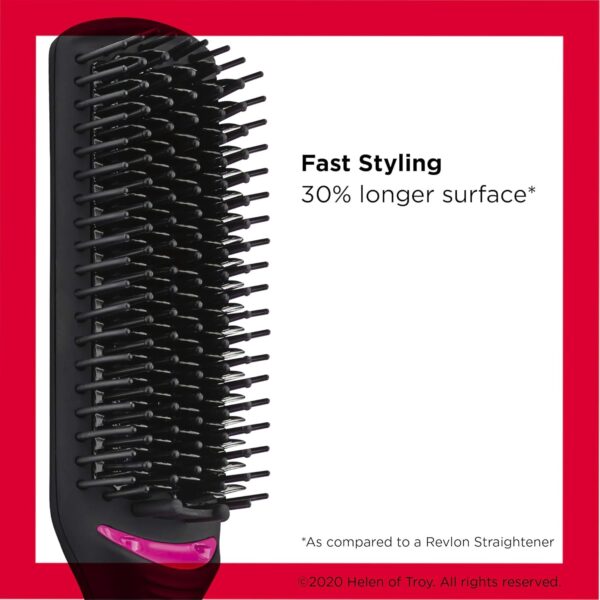 REVLON Salon One-Step Straight and Shine Heated Brush for Visibly Shinier, Smoother Hair | Hair Straightener That Revives Second Day Hair with an Ion Generator That Helps Reduce Frizz