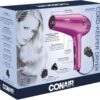 Conair Hair Dryer with Retractable Cord, 1875W Cord-Keeper Blow Dryer,Pink