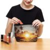 Makeup Bag for Women Cosmetic Bags Palm Trees Ocean Waves Sunset Travel Toiletry Bag Cute Zipper Make Up Bags Large Capacity Make Up Case Organizer Portable Makeup Pouch for Travelling Gift