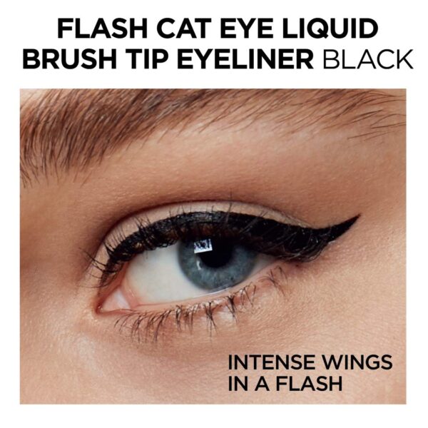 L'Oreal Paris Makeup Infallible Flash Cat Eye Waterproof Liquid Eyeliner, Black, 0.44 oz.
