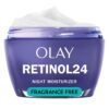 Olay Retinol 24 Face Moisturizer, Anti-Aging Night Cream for Women, Fragrance-Free, Non Greasy - Anti-Wrinkle, Smooth Fine Lines, Tightening, Hydrating Skin Care - Peptides, Glycerin, 1.7 Oz